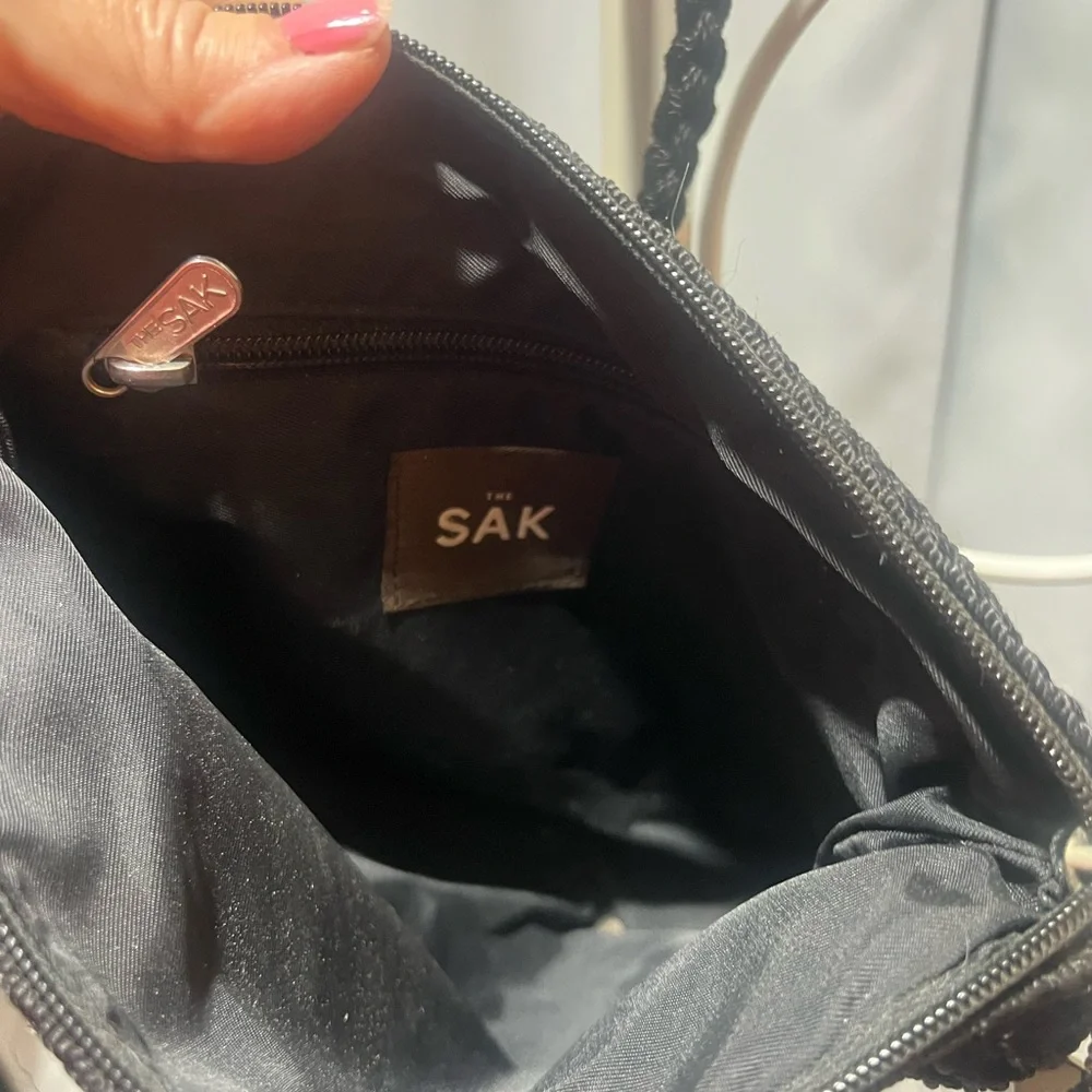 The Sak Black Textured Crossbody Bag with Braided Strap - Picture 7 of 11